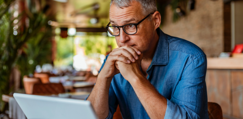 Man questioning his financial advisor