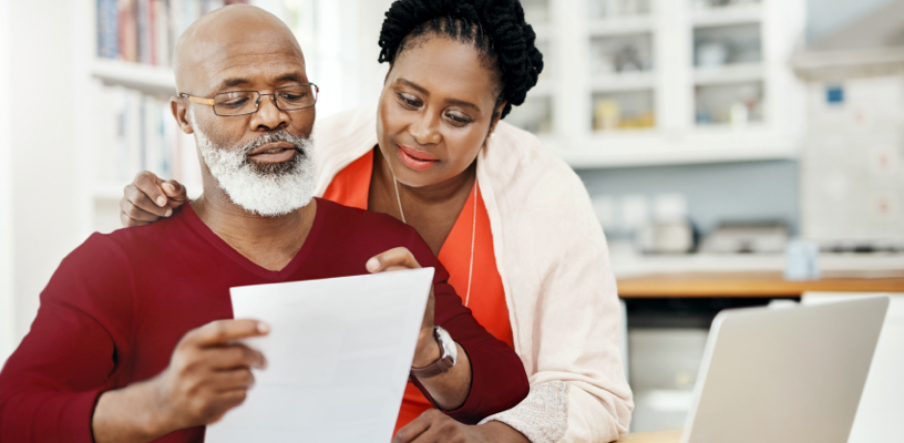 Couple planning their retirement